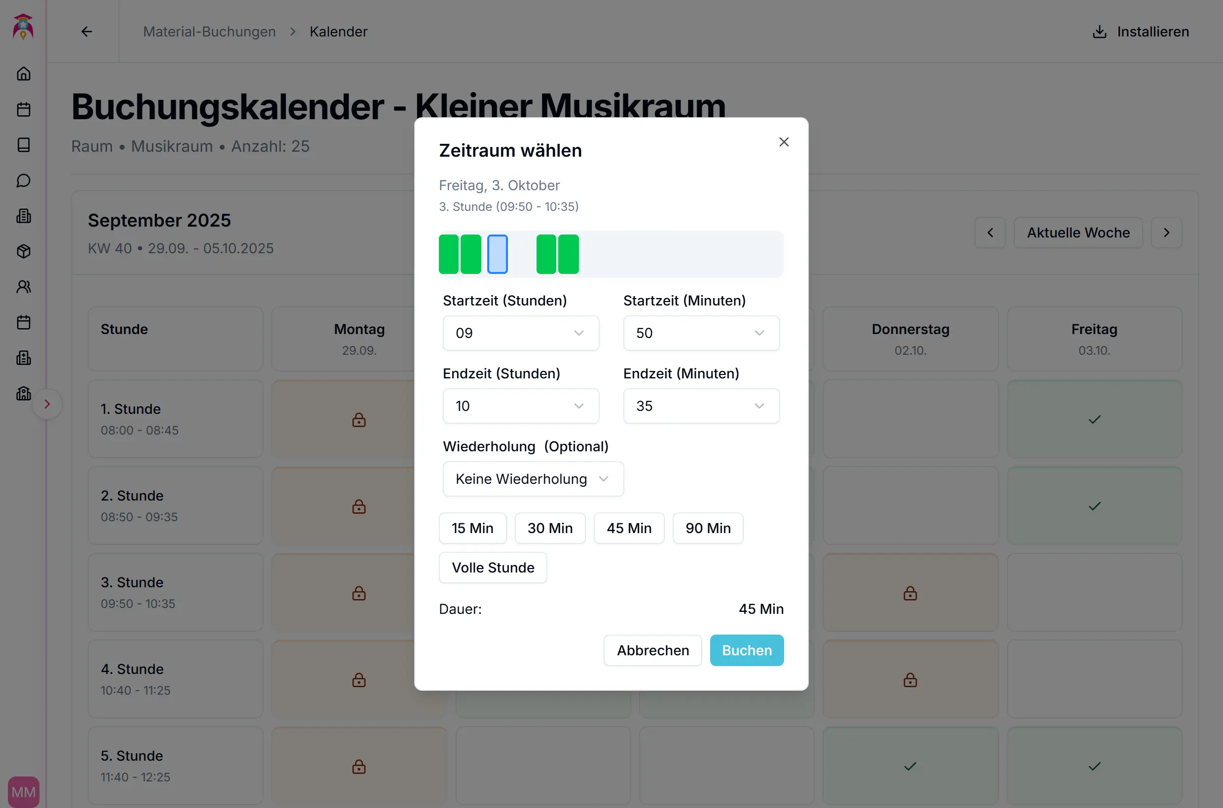 Musikraum buchen