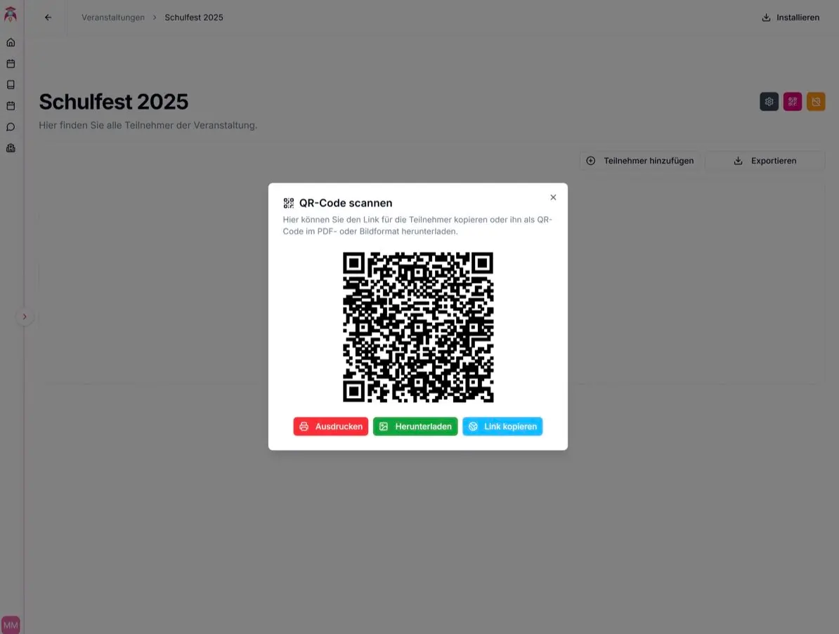 QR-Code für die Veranstaltung